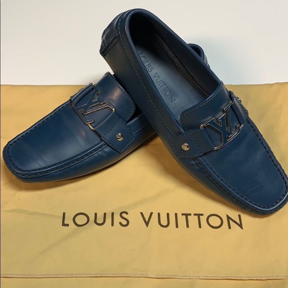 Men's Louis Vuitton Blue Monte Carlo Line Loafers